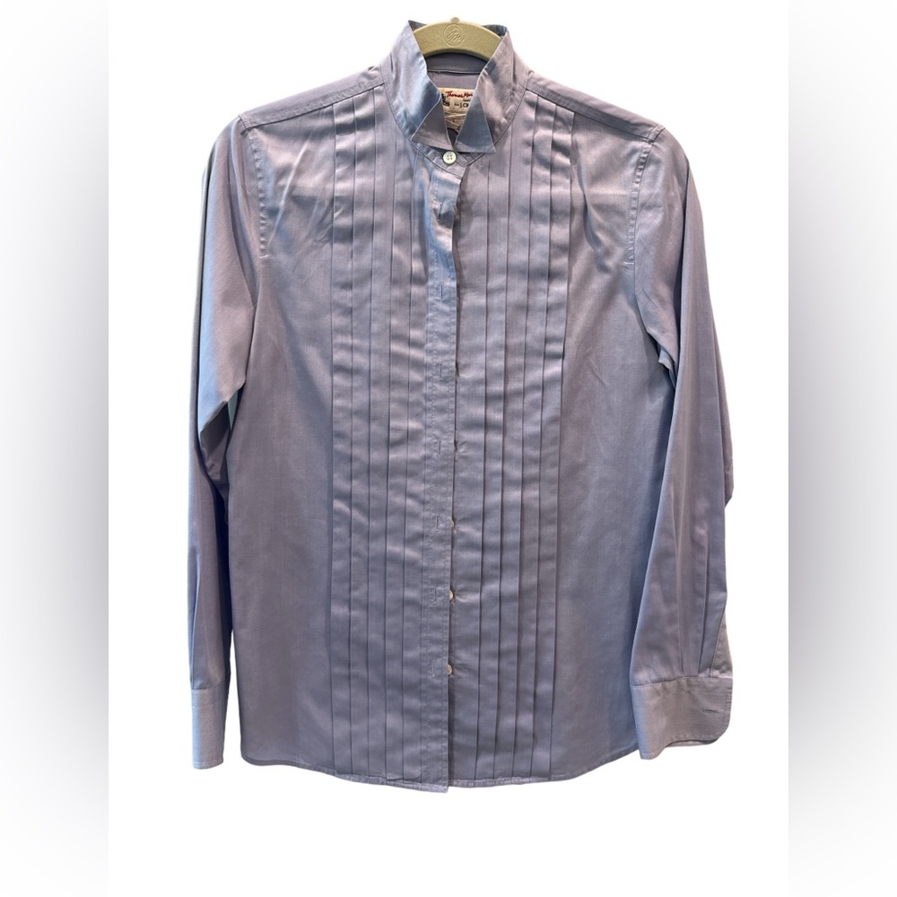 Thomas Mason for J Crew Blue Tuxedo Button Down